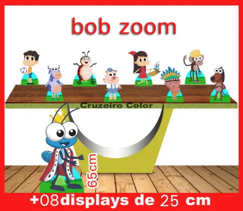 Display bob zoom, totem enfeite de aniversario