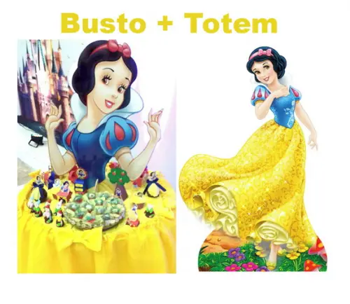 Display Busto 65cm +totem Branca De Neve 90 Cm