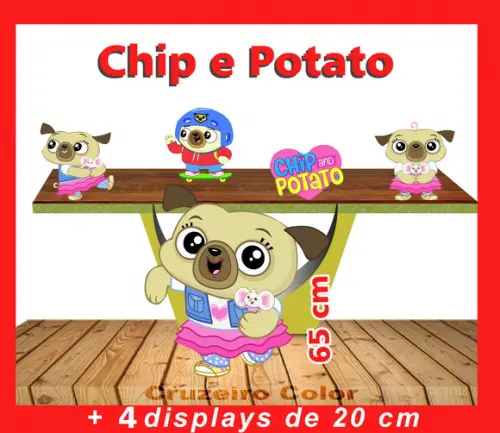 Display Chip e Potato, Totem Enfeite de Aniversario