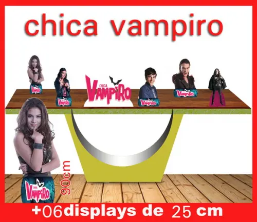 Display chica vampiro, totem enfeite de aniversario