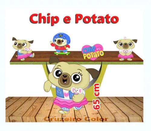Display Chip e Potato, Totem Enfeite de Aniversario