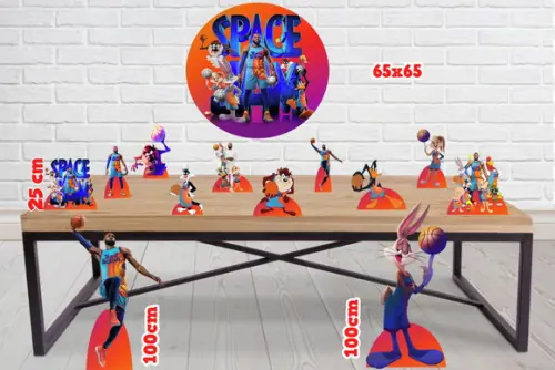 Display com Elipse Space Jam, Totem Para Decoração De Festa