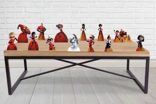 Display de mesa Os Incríveis, enfeite decorativo para festas