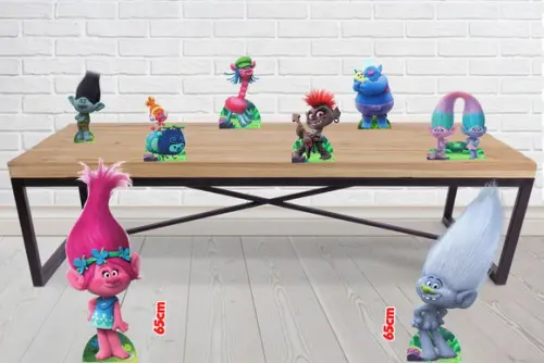 Display de mesa Trolls, Totem Decorativo para Festa