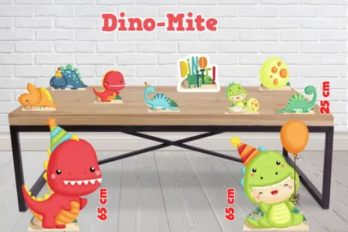 Display Dino-Mite , totem enfeite de aniversario