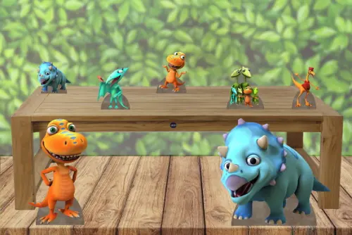 Display dinotrem, totem enfeite de aniversario