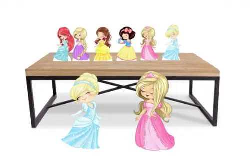 Display e Totem Princesas Aquarela para Decoração