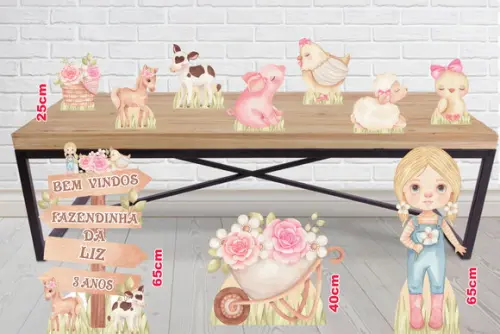 Display Fazendinha Aquarela para Decoração de Festa