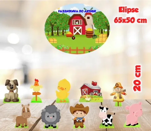 Display Fazendinha E Elipse Em Mdf De 3mm