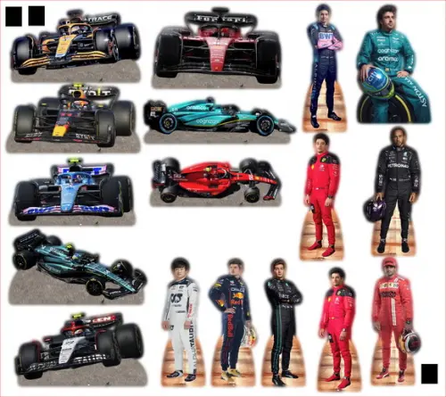 Display Formula 1, Decoração e Mesa