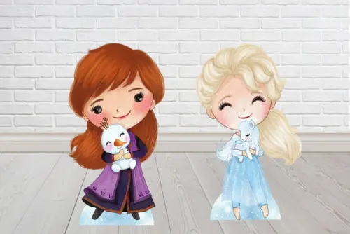 Display Frozen Elsa e Anna para Decoração de Festa