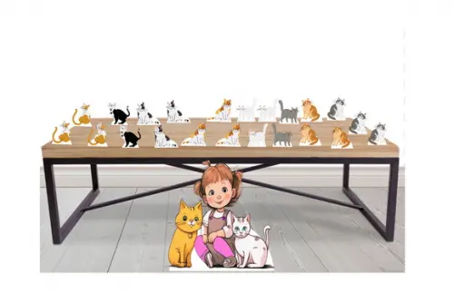 Display Gatos , Enfeite de Mesa Decorativo