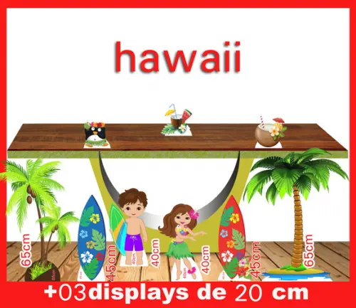 Display Hawai, Totem Enfeite De Aniversario