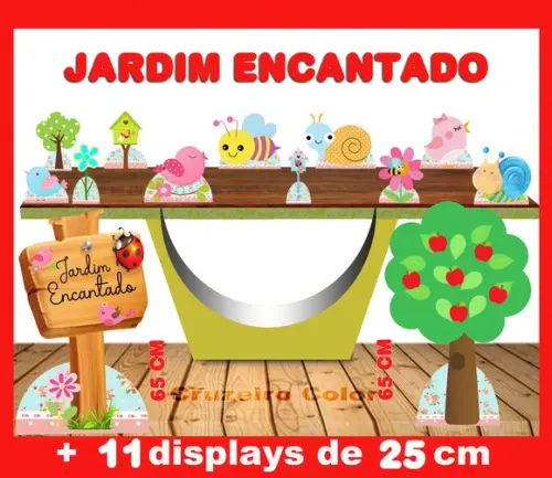 Display Jardim Encantado, Totem Enfeite para Festa