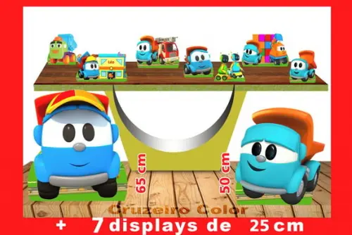 Display Léo E O Caminhão, Totem Enfeite De Aniversario