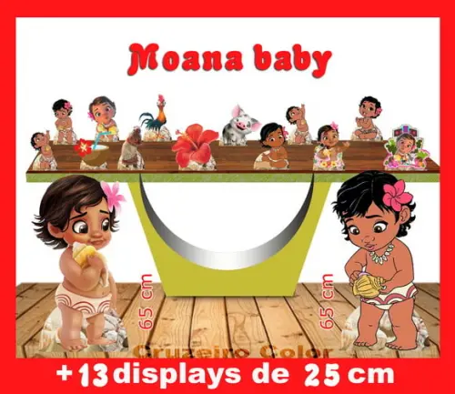 Display Moana Baby, Totem Enfeite De Aniversario