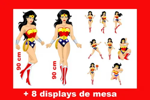 Display Mulher Maravilha, Totem Enfeite De Aniversario