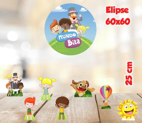 Display Mundo Bita e Elipse para pendurar feito em mdf 3mm