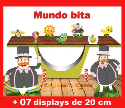 Display mundo Bita, totem enfeite de aniversario
