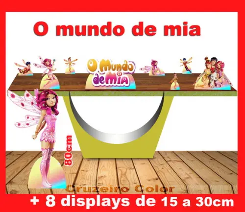 Display O Mundo De Mia, Totem Enfeite Aniversario