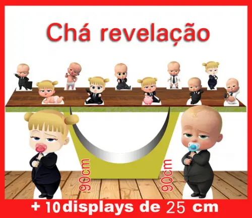 Display Para Chá Revelação Poderoso E Poderosa Chefinha