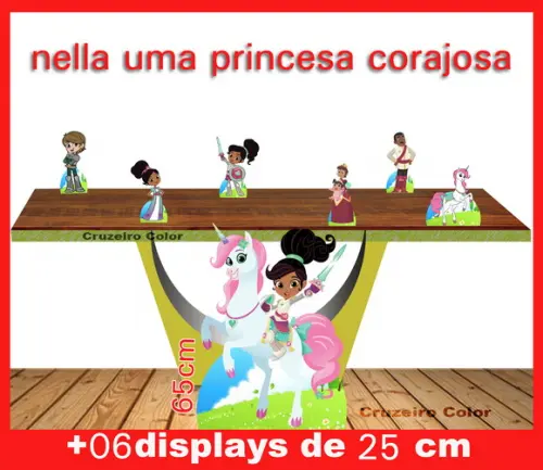 Display Princesa Nella, totem enfeite de aniversario