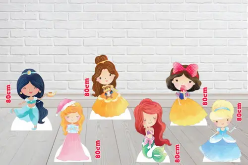 Display Princesas Aquarela Kit com 6 Peças de 80 cm