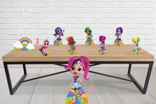 Display Rainbow Rangers, totem enfeite decorativo