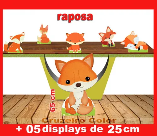 Display Raposa, Totem Enfeite De Aniversario