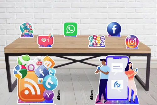 Display Redes-sociais Totem Decorativo