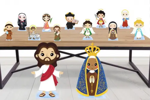 Display Santinhos Decoração Jesus,nossa Senhora Aparecida
