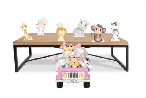 Display Safari Meninas Totem Decorativo