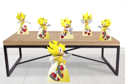 Display Sonic Amarelo, Totem Enfeite de Aniversario