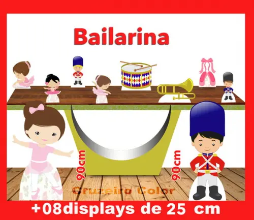 Display Soldadinho E Bailarina, Totem Enfeite De Aniversario
