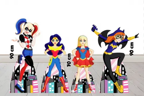 Display Super Heroinas, Totem Enfeite de Aniversario
