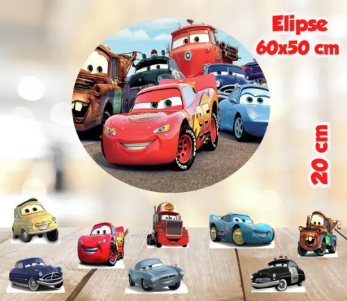 Displays Carro Mcqueen e Elipse de Mdf 3mm