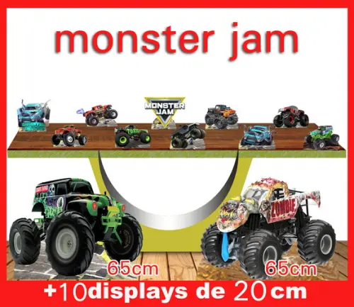 Displays de Chão Monster Jam, Totem Enfeite de Aniversario