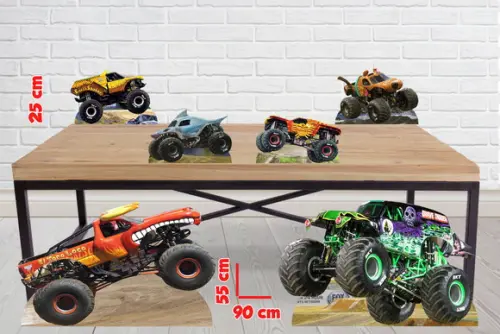 Displays De Chão Monster Jam 90 Cm, Totem Enfeite Para Festa