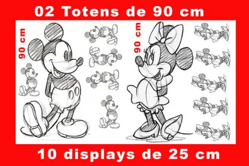 Displays Kit Totem Mickey de Chão e Mesa