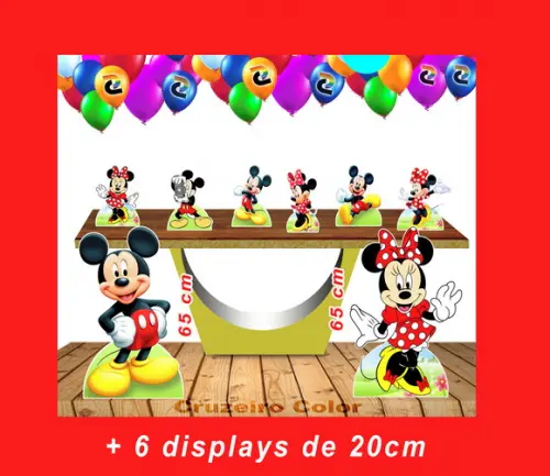 Kit Festa Displays Totem Mickey E Minnie De Chão E Mesa