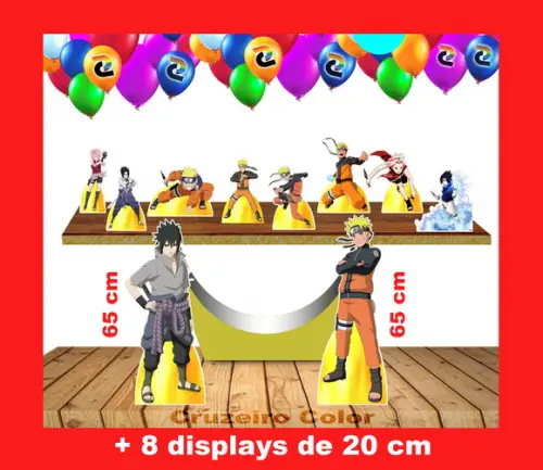 Kit Festa Totem Naruto 65 cm e Displays de mesa
