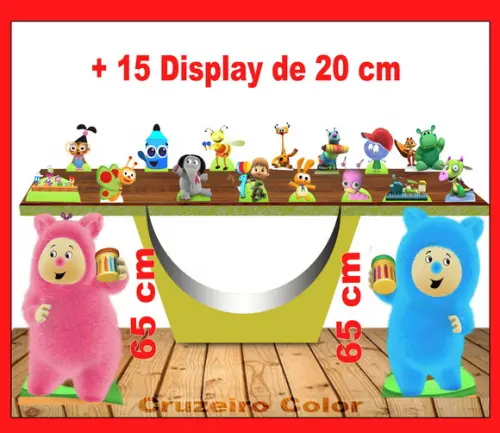 Kit Festa Totens De Chão Baby Tv Com 15 Display De Mesa