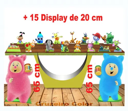 Kit Festa Totens De Chão Baby Tv Com 15 Display De Mesa
