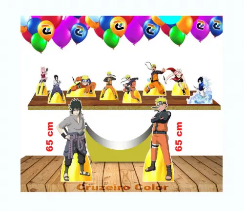 Kit Festa Totem Naruto 65 cm e Displays de mesa