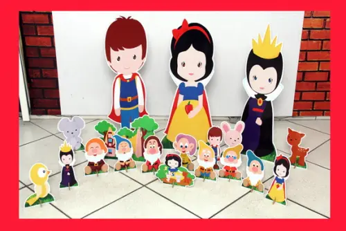 Kit Totem Branca De Neve Chão E Displays De Mesa