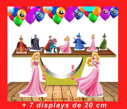 Kit Totem A Bela Adormecida Aurora E Displays De Mesa