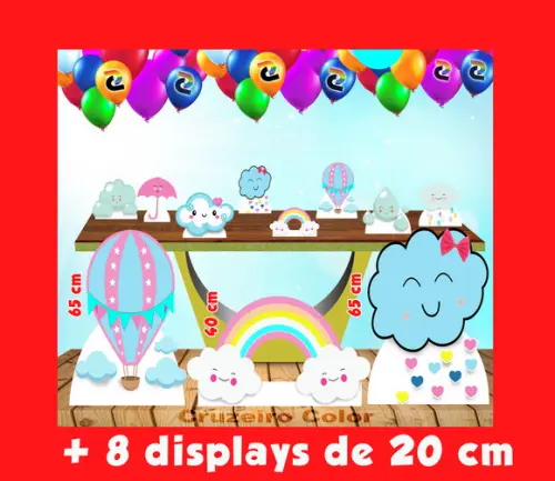 Kit Totem Chuva De Benção E Displays De Mesa