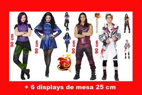 Kit Totem De Chão Descendentes E Displays De Mesa