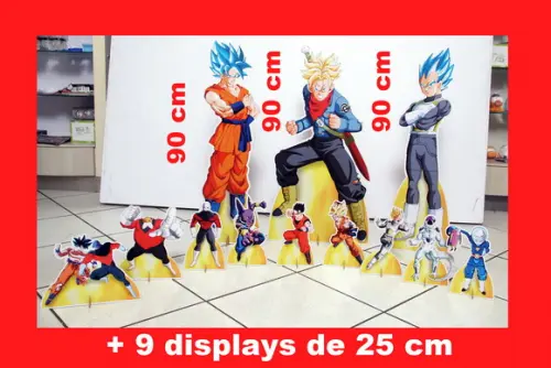 Kit Totem De Chão Dragon Ball Super E Displays De Mesa