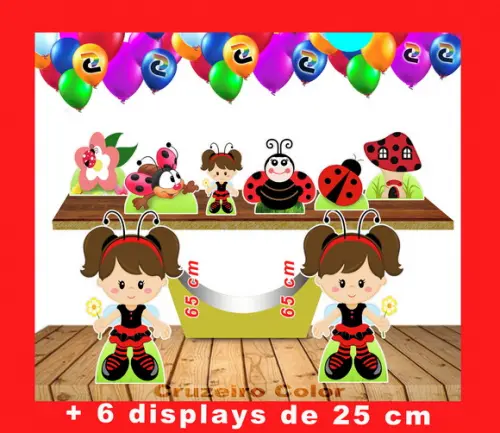 Kit Totem Joaninha E Displays De Mesa